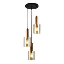 Sardo lampa wisząca mosiężna/bursztynowa 3x40W E27